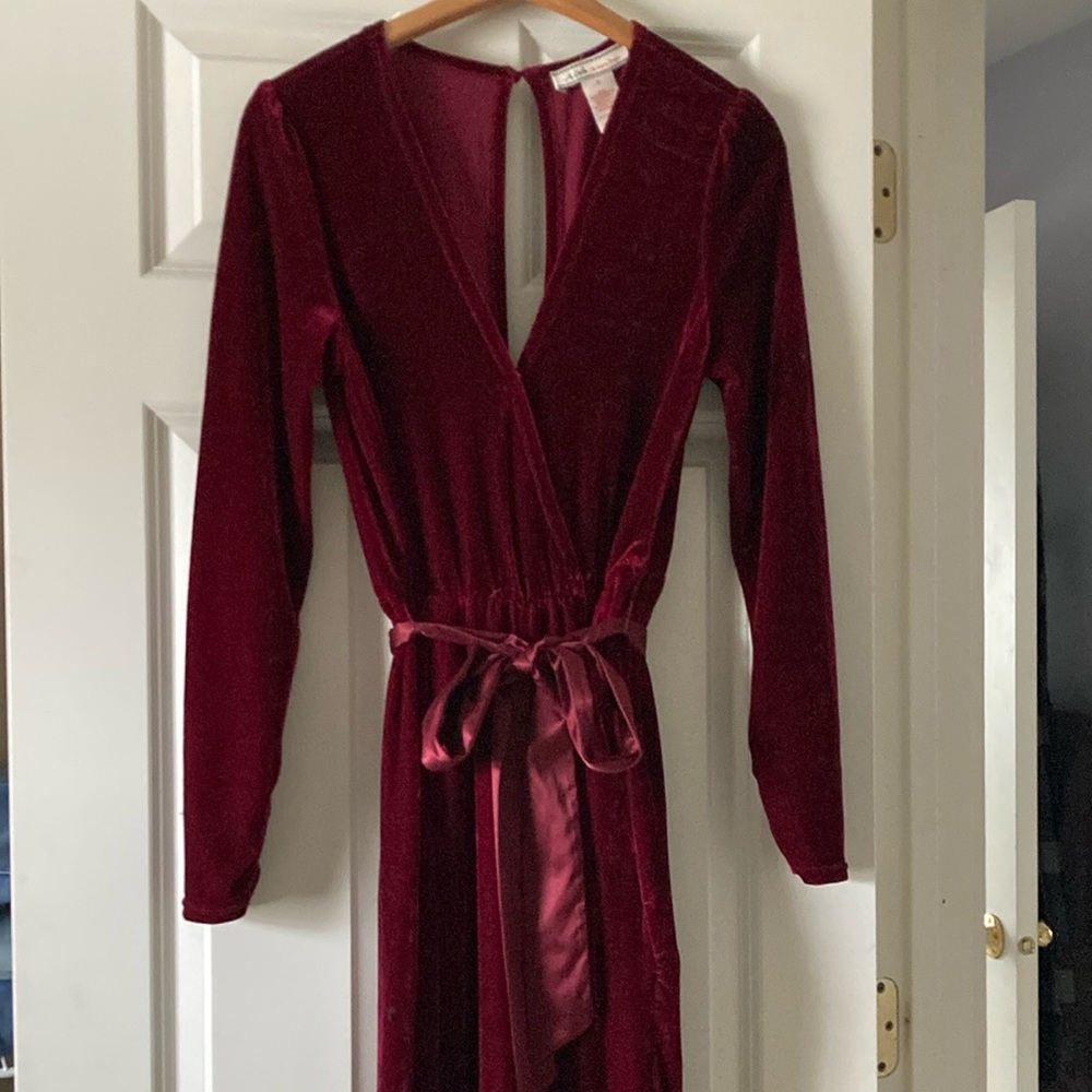 Red merlot velvet romper